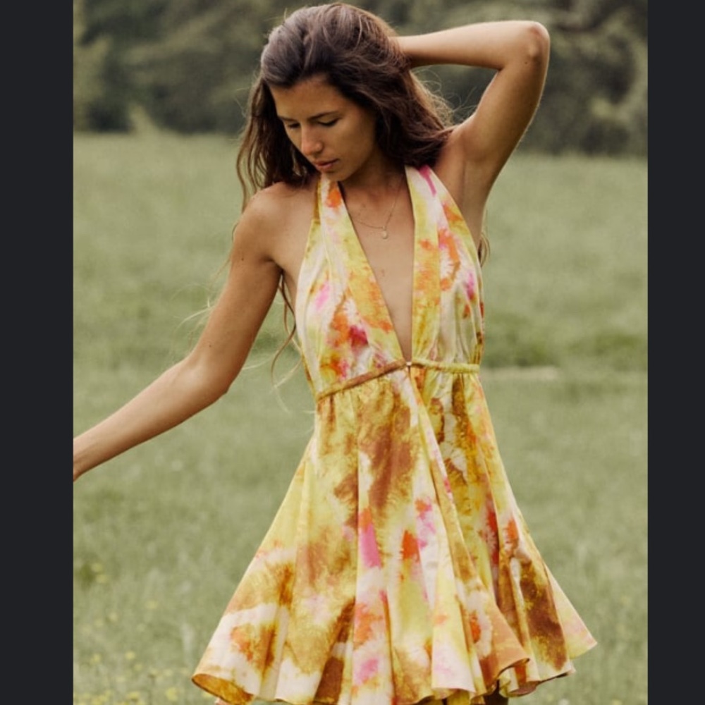 Printed multi color short dress